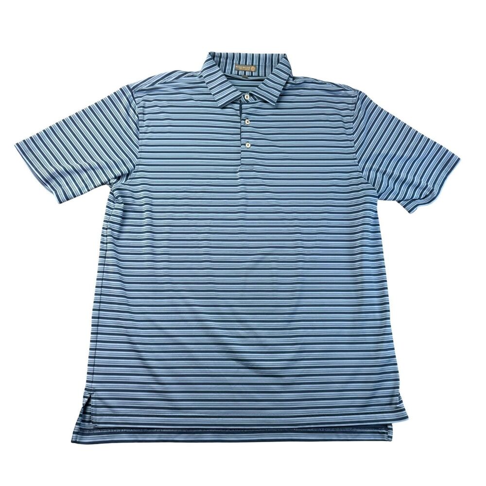 Peter Millar Polo Shirt Men’s Extra Large Blue Summer Comfort Short Sleeve Golf